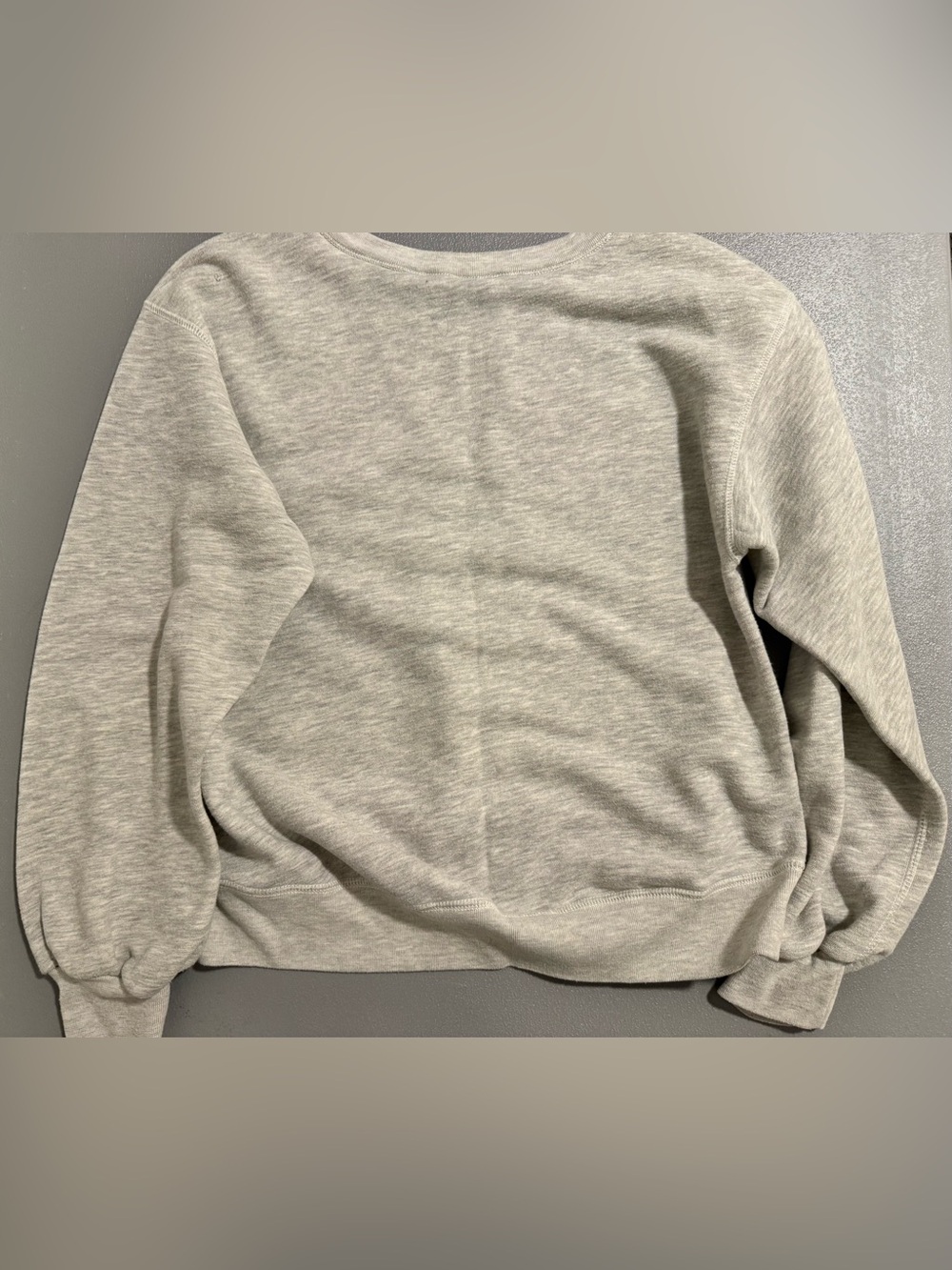 Abercrombie & Fitch Soft Heather Gray Embroidered Logo Pullover Sweatshirt S - Picture 7 of 12